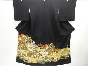 作家物　源氏物語図巻模様刺繍留袖(比翼付き)